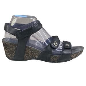 Dansko Women’s Savannah Black Leather Strappy Sandal Size 40 US 9.5/10